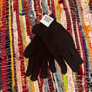 Black Knit Gloves Simple Design Accessories
